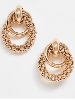 New! Commense Gold Door Knocker Earrings NWOT